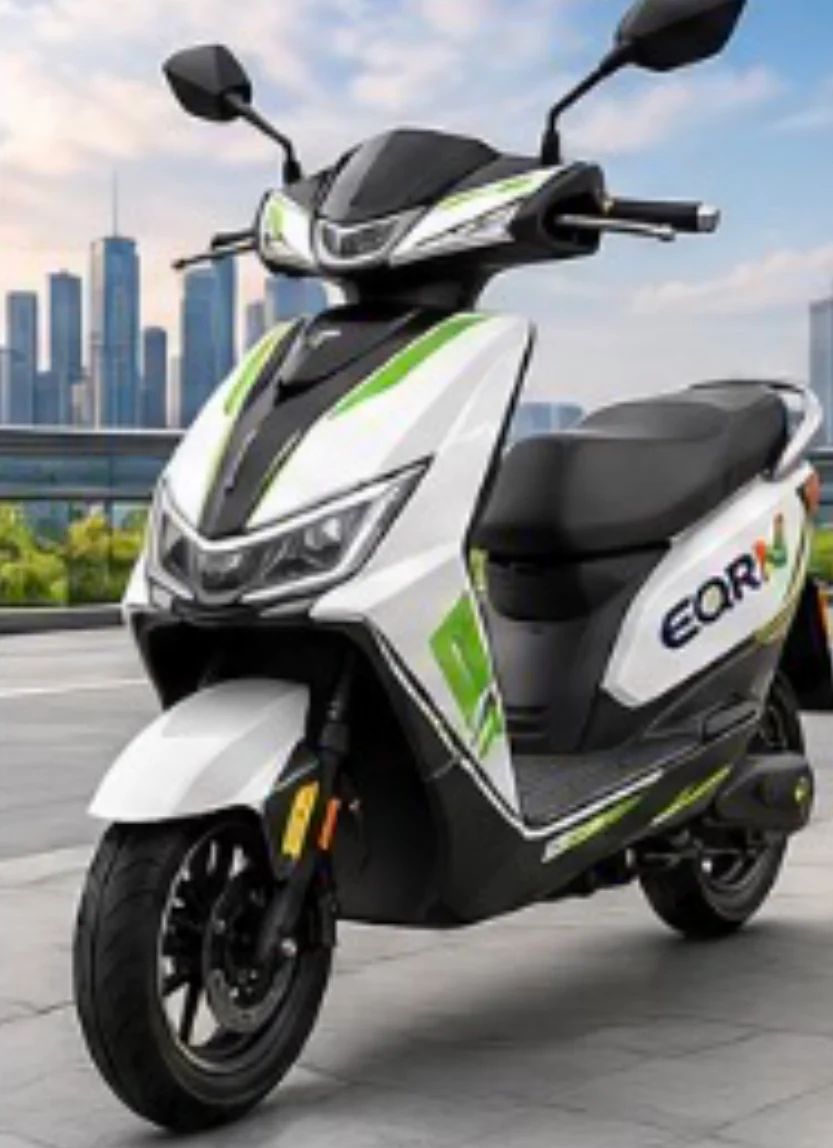 EQRN M2 electric scooter, front three-quarter view